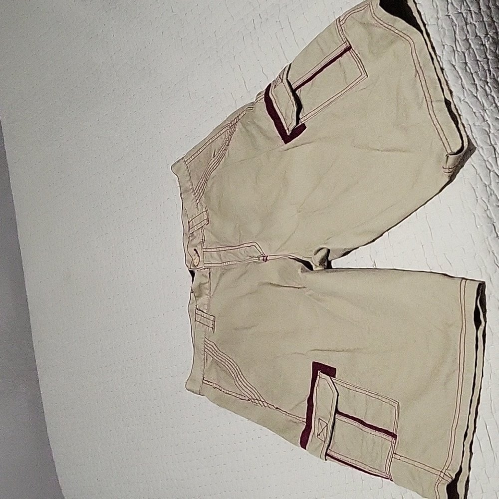 Red Ape Beige Maroon Cargo Shorts